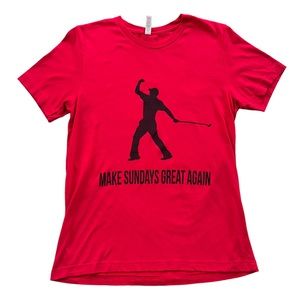 Barstool Men’s Medium Make Sundays Great Again Golf Logo 100% Cotton Red T-shirt